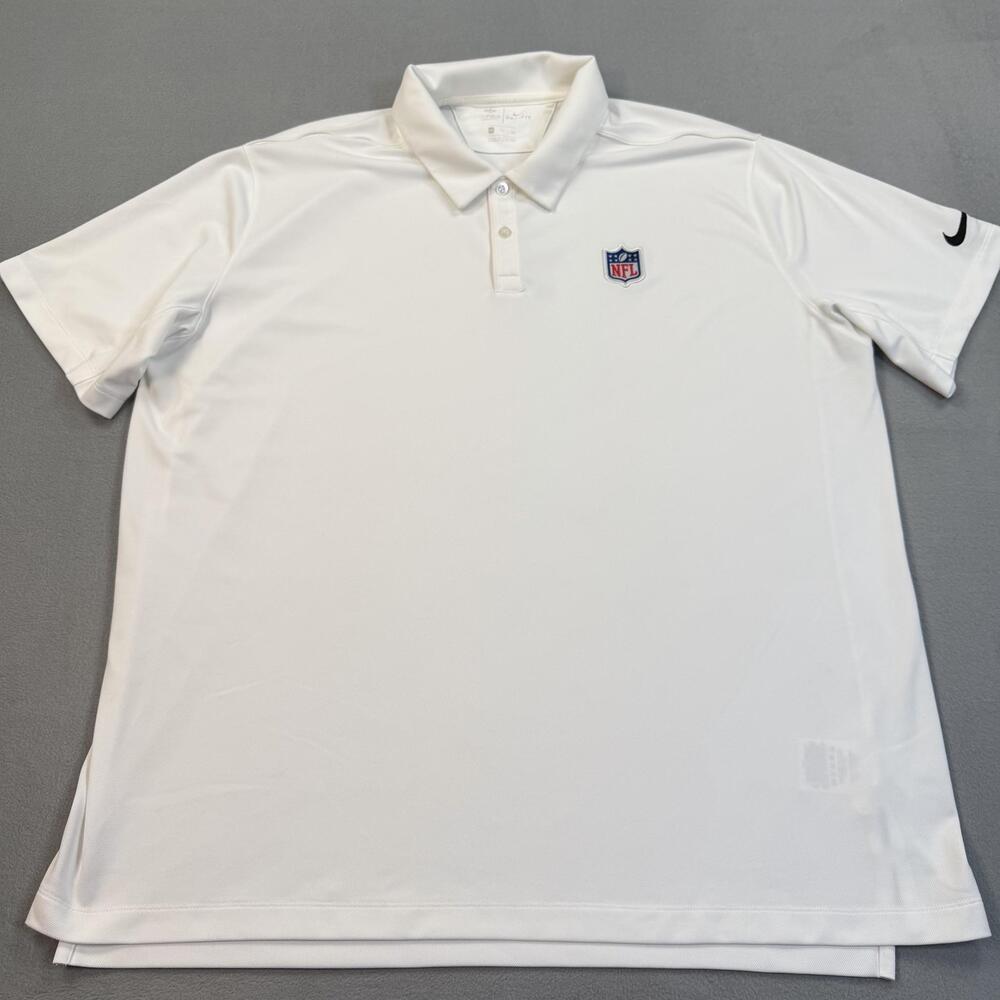 NFL On Field Polo Shirt Mens 2XL White Short Sleeve NFL Football Nike Dri-FIT